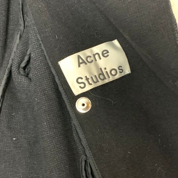 Acne Studios Black Boiled wool Ripi slim jacket‎ blazer Size FR 38 US 8 READ - Picture 3 of 11